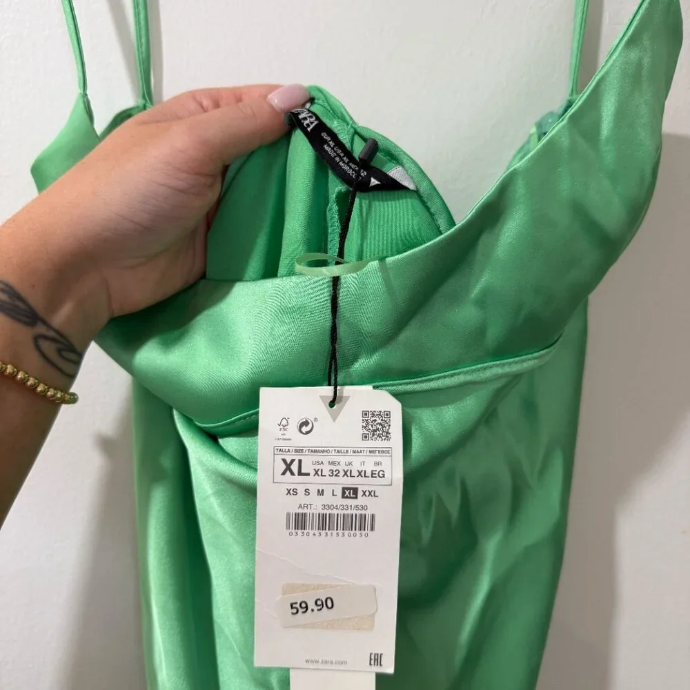 💚 ZARA Satin Slip Dress – Bloggers’ Favorite – Brand New with Tags 💚 - Picture 6 of 12